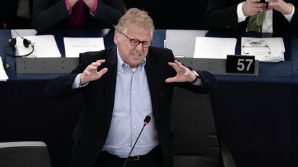 Les adieux de Daniel Cohn-Bendit au Parlement europ&eacute;en, &agrave; Strasbourg, le 16 avril 2014. (FREDERICK FLORIN / AFP)