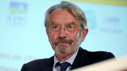 Frédéric Thiriez, président de la Ligue de football professionnel, le 9 septembre 2014 à Paris. (ERIC PIERMONT / AFP)