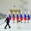 Le président russe, Vladimir Poutine, s'apprête à prononcer un discours au cosmodrome de Vostochny (Russie), le 12 avril 2022. (YEVGENY BIYATOV / SPUTNIK / AFP)