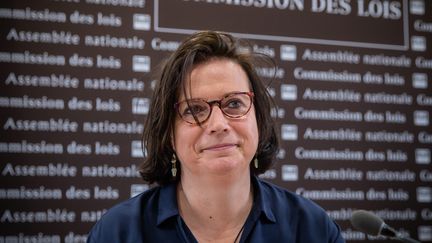 Claire Hédon, lors de son audition à l'Assemblee nationale&nbsp;pour le poste de Défenseure des droits, le 15 juillet 2020. (AURELIEN MORISSARD / MAXPPP)