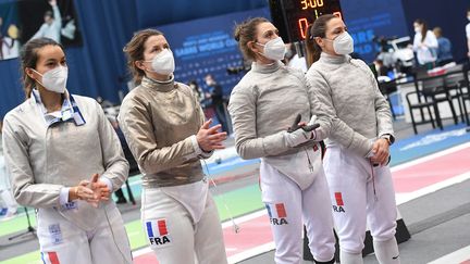 L'équipe de France sélectionnée pour les Jeux de Tokyo. De gauche à droite Sara Balzer, Cécilia Berder, Manon Brunet et Charlotte Lembach. (AUGUSTO BIZZI)