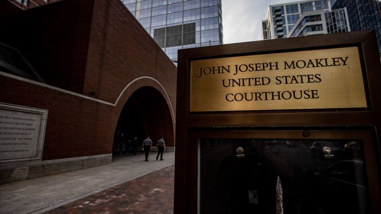 The Boston court of justice, where Jack Teixeira was heard on April 27, 2023. (JOSEPH PREZIOSO / AFP)