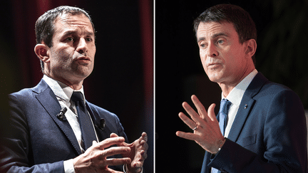 Les deux finalistes de la primaire de la gauche, Benoît Hamon et Manuel Valls. (SIPA)