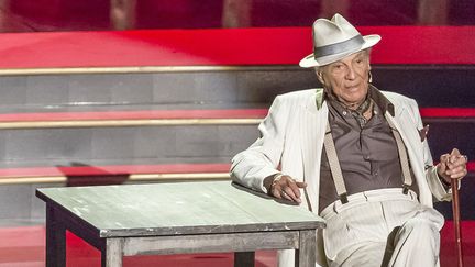 Giorgio Albertazzi en 2014 lors d'un show télévisé de la RAI, "Ballando con le stelle". 
 (Mauro Fagiani / NurPhoto)