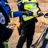 Des gendarmes procèdent à un contrôle routier à Tresserre (Pyrénées-Orientales), le 21 décembre 2023. (JC MILHET / HANS LUCAS / AFP)