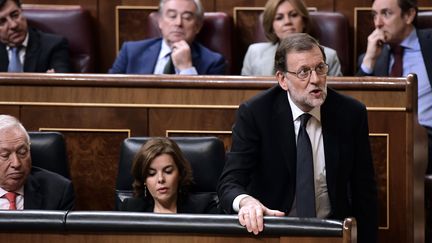 Le Premier ministre Mariano Rajoy, dans l'hémicycle du Congrès espagnol, à Madrid (Espagne), le 29 octobre 2016. (JAVIER SORIANO / AFP)