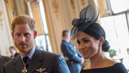 Le prince Harry et Meghan Markle, duc et duchesse de Sussex, le 10 juillet 2018 à Buckingham Palace, à Londres (Royaume-Uni). (CHRIS J RATCLIFFE / POOL)