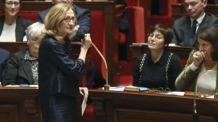 La ministre de la Justice, Nicole Belloubet, le 12 février 2019 à l'Assemblée nationale. (JACQUES DEMARTHON / AFP)