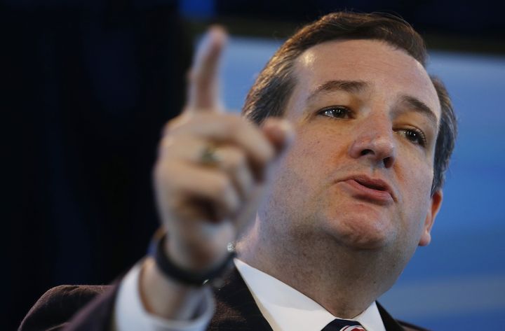 Ted Cruz lors d'un discours &agrave; Des Moines (Iowa), le 7 mars 2015. (JIM YOUNG / REUTERS)