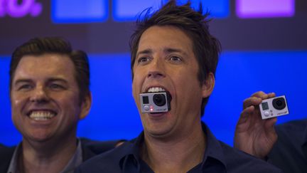 Nick Woodman, le patron de GoPro, lors de l'introduction en Bourse de sa soci&eacute;t&eacute;, le 26 juin 2014.&nbsp; (MIKE SEGAR / REUTERS)