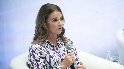 Melinda French Gates, co-présidente de la Fondation Bill-et-Melinda-Gates était l'invitée de franceinfo, ce jeudi 22 juin 2023. (STEFANI REYNOLDS / AFP)