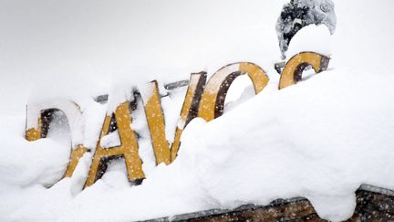 Les lettres de Davos sous la neige. (MAXPPP)