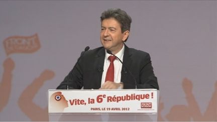 Jean-Luc Mélenchon en meeting, le 19 avril 2012 (FTV)