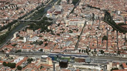 Vue aérienne de Perpignan, le 2 mars 2015.&nbsp; (FREDERIC HEDELIN / ONLY FRANCE)