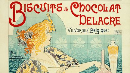 Affiche publicitaire vintage pour les gâteaux et les chocolats Delacre.&nbsp; (SWIM INK 2 LLC / CORBIS HISTORICAL / GETTY IMAGES)