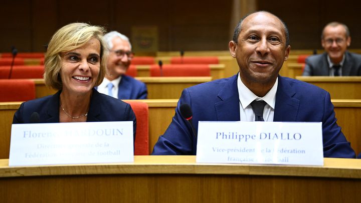 Florence Hardouin et Philippe Diallo, le 9 juin 2022 (ANNE-CHRISTINE POUJOULAT / AFP)