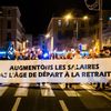 Des manifestants protestent contre la réforme des retraites, le 10 janvier 2023 à Perpignan (Pyrénées-Orientales). (JC MILHET / HANS LUCAS / AFP)