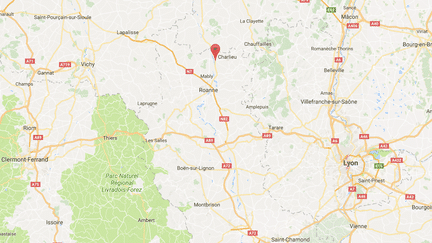 L'enfant a disparu à&nbsp;Pouilly-sous-Charlieu, au nord de Roanne. (GOOGLE MAPS)