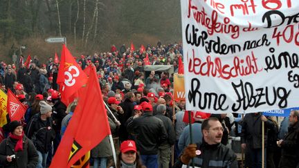 Manifestation en Allemagne contre le report de l'âge de la retraite, le 30 janvier 2007 (MAXPPP)