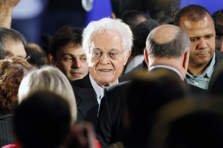 L'ancien premier ministre, Lionel Jospin, est venu soutenir Fran&ccedil;ois Hollande, dimanche 22 janvier 2012, au meeting du Bourget. (PATRICK KOVARIK / AFP)