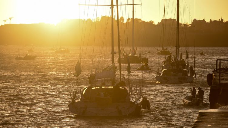 franceinfo sur les pontons de la 12 édition de la Route du Rhum