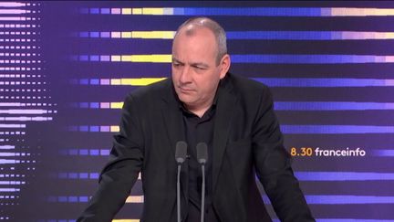 Laurent Berger, secrétaire général de la CFDT, sur franceinfo, jeudi 16 mars 2023. (FRANCEINFO / RADIOFRANCE)