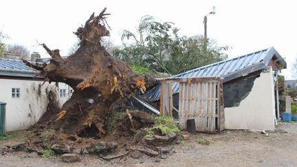 D&eacute;g&acirc;ts &agrave; Gestel (Morbihan), apr&egrave;s le passage de la temp&ecirc;te Petra (le 5 f&eacute;vrier 2014) (MAXPPP)