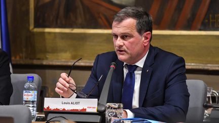 Louis Aliot lors du conseil municipal de Perpignan, le 6 mai 2021. (CLEMENTZ MICHEL / MAXPPP)