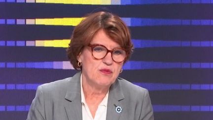 Annie Genevard, ministre de l’Agriculture, de la Souveraineté alimentaire et de la Forêt, était l’invitée du “8h30 franceinfo”, vendredi 8 novembre 2024 (FRANCEINFO/RADIOFRANCE)