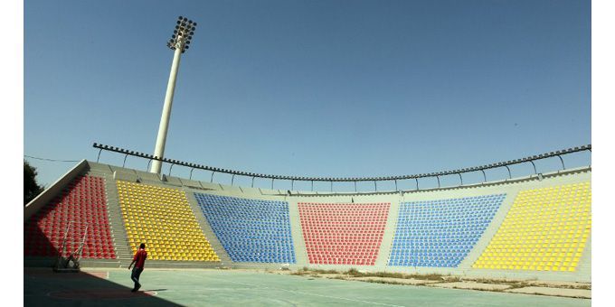 Le Gymnase de Bagdad, dessiné par Le Corbusier (12 avril 2012)
 (Sabah Arar / AFP)