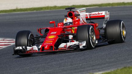 Vettel a signé le meilleur temps du 3e jour à Barcelone. (FLORENT GOODEN / DPPI MEDIA)