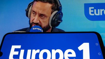 Une capture d'écran de l'émission de Cyril Hanouna sur Europe 1, le 18 juin 2024. (JEAN-MARC BARRERE / HANS LUCAS / AFP)