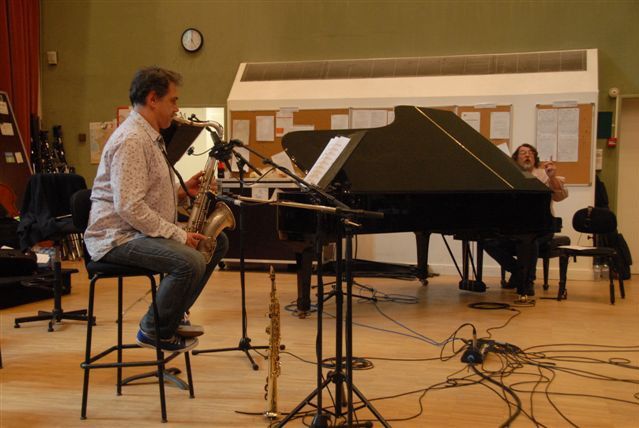 Guillaume Saint-James et Chris Brubeck en studio
 (Thierry Bréhier)