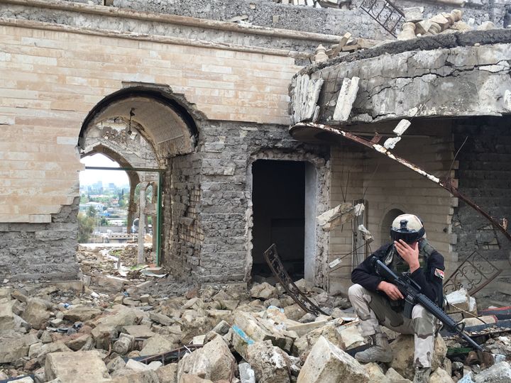 Les ruines de la&nbsp;mosquée de Nabi Younès. (IVAN ERHEL / GEO)