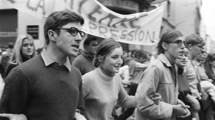 Manifestation étudiante le 13 mai 1968 à Paris, au pic du mouvement. (JACQUES MARIE / AFP)