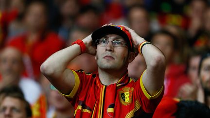 Enorme désillusion pour ce fan de la sélection belge dans le nouveau stade lyonnais... (EVREN ATALAY / ANADOLU AGENCY)