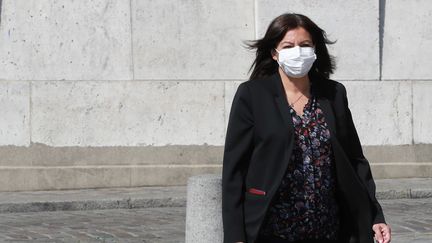 La candidate à la mairie de Paris Anne Hidalgo, le 9 avril 2020. (LUDOVIC MARIN / AFP)