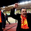 Le pr&eacute;sident du RC Lens Gervais Martel (G) et l'actionnaire principal du club Hafiz Mammadov, lors d'un match &agrave; Monaco, le 26 mars 2014.&nbsp; (  MAXPPP)