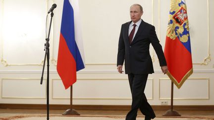 Le pr&eacute;sident russe Vladimir Poutine &agrave; Moscou, le 18 avril 2014. (MAXIM SHIPENKOV / AP / SIPA)