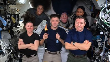 Coincés à bord de l'ISS, Suni Williams et Butch Wilmore ont organisé des JO de l'espace avec les autres astronautes. (Capture d'écran de la vidéo de la Nasa)