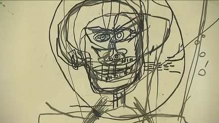 "Sans titre", 1986. Ce dessin de Jean-Michel Basquiat prêté par le FRAC Picardie, a servi de point de départ à l'exposition. (J.Arrignon / France Télévisions)