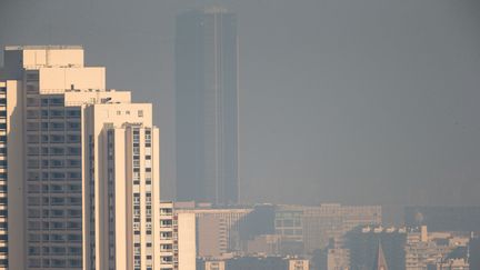 La tour Montparnasse, à Paris, sous un voile de pollution, le 29 décembre 2016. (MICHEL STOUPAK / CITIZENSIDE)