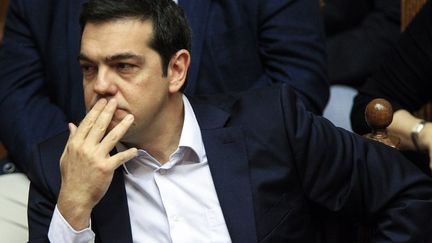 Le Premier ministre grec Alexandre Tsipras lors d'une session extraordinaire au Parlement grec, &agrave; Ath&egrave;nes, le 27 juin 2015. (DIMITRI MESSINIS / AFP)