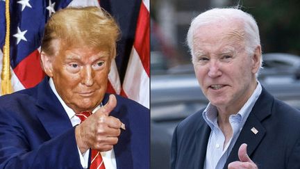 Le candidat républicain Donald Trump et le président Joe Biden, candidat démocrate. (TANNEN MAURY,BRENDAN SMIALOWSKI / AFP)