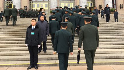 Le Palais des peuples, où les députés chinois ont voté en faveur&nbsp;d'un changement de Constitution permettant une présidence à vie pour Xi Jinping. (DOMINIQUE ANDRE/RADIO FRANCE)