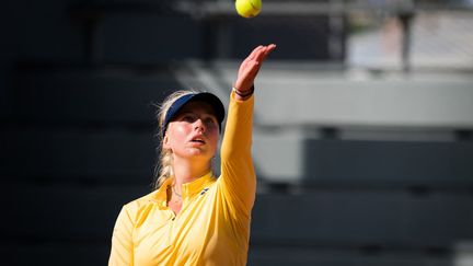 La Danoise Clara Tauson lors du deuxième tour de Roland Garros, le 1er octobre 2020.  (ROB PRANGE / SPAINDPPI)