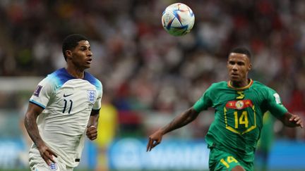 Marcus Rashford, lors d'Angleterre-Sénégal, le 4 décembre 2022. (ADRIAN DENNIS / AFP)