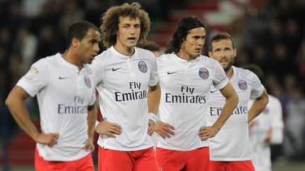 Les joueurs parisiens soudés (CHARLY TRIBALLEAU / AFP)