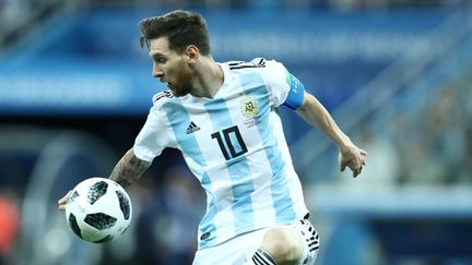 L'attaquant de l'équipe d'Argentine Lionel Messi lors de la déroute de son équipe face à la Croatie (0-3), le 21 juin 2018 à Nijni-Novgorod (Russie). (MATTEO CIAMBELLI / NURPHOTO)