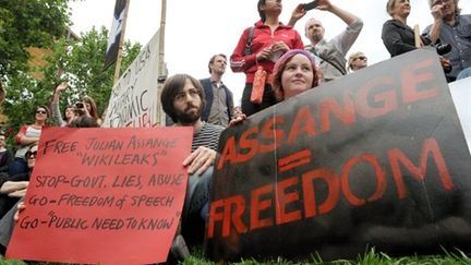 Manifestation à Melbourne (Asutralie) pour obtenir la libération de Julian Assange (AFP/ William West)